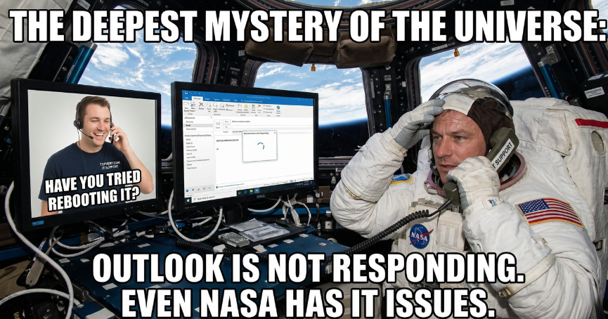 NASA ก็ไม่รอด ปัญหาโลกแตก Outlook ค้างกลางอวกาศ สุดท้ายต้องเรียกไอทีซัพพอร์ต